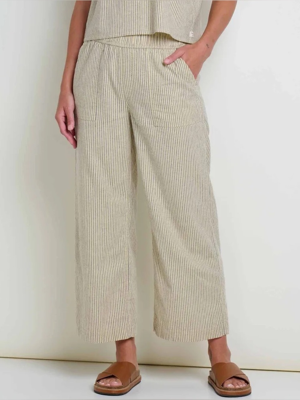 Toad&Co Women's Taj Hemp Pant Barley Railroad Stripe Size XS